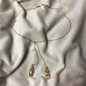 Gold plated dangle necklace 18”